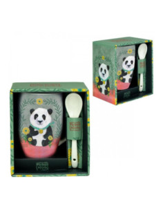 Taza cerámica con cuchara enesco panda