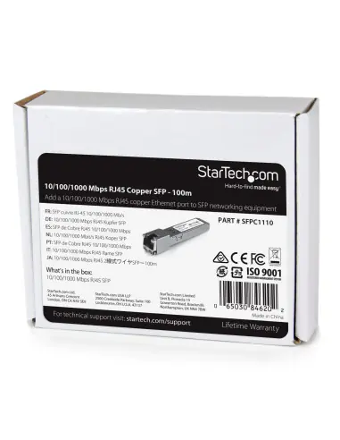 Modulo transceptor startech sfpc1110 rj45 cat6