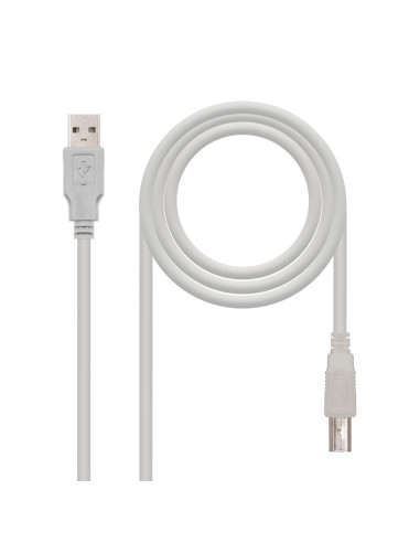Nanocable Cable USB 2.0 A M-B M, Beige, 1.8 m