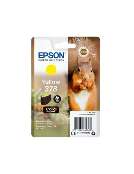 Cartucho tinta epson c13t37844010 singlepack amarillo