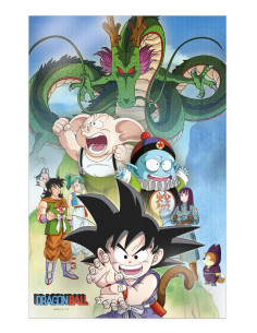 Poster 3d 38x58cm shenron and heroes