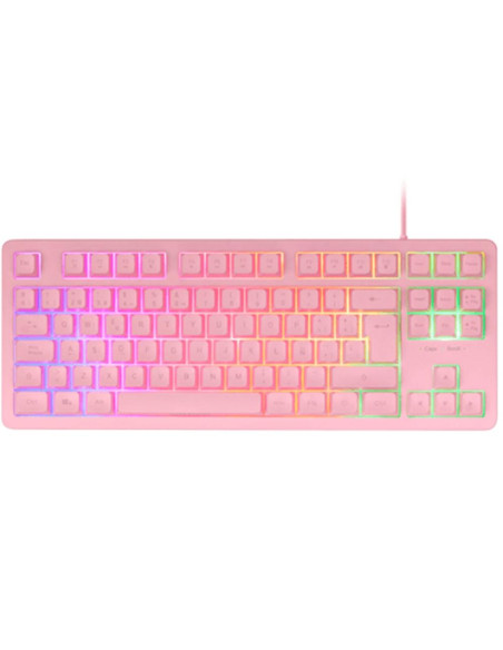 Teclado mars gaming mk023 rosa