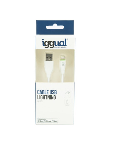 iggual cable USB-A Lightning 100 cm blanco