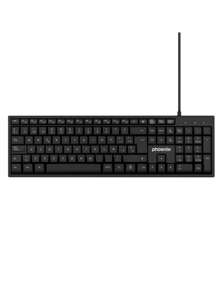 Phoenix k100 teclado multimedia usb negro