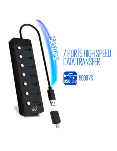 Hub ewent 7 puertos usb 3.0