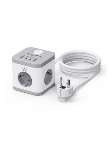 Regleta sobremesa ewent ew3863 3x schuko