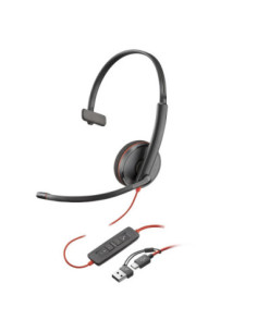 Auriculares poly blackwire 3210 monaural usb - c