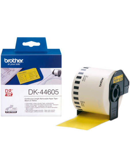 Etiquetas cinta continua brother amarilla dk44605