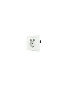 Enchufe nanocable tooq schuko 2 tomas