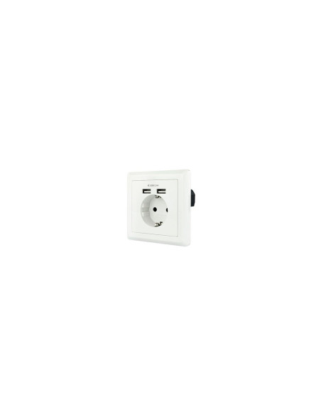 Enchufe nanocable tooq schuko 2 tomas