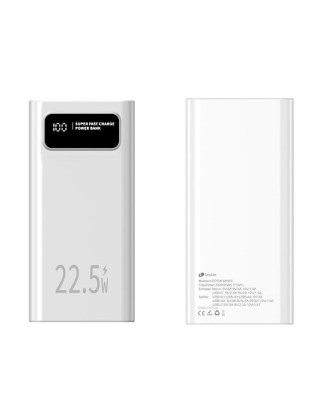Powerbank leotec 30000mah blanco