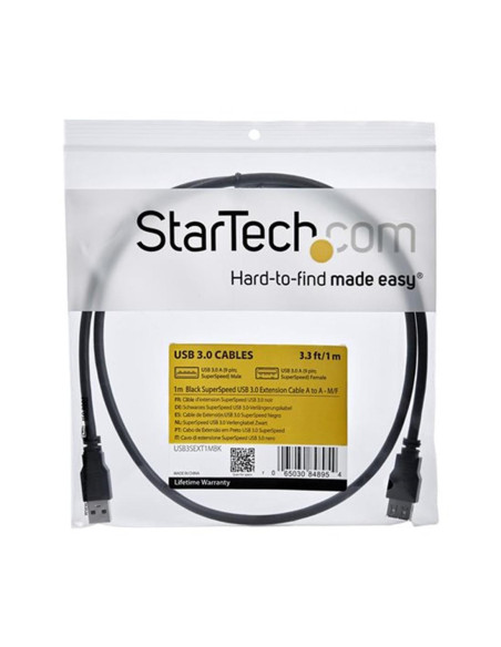 Cable usb 3.0 startech 1m macho - hembra