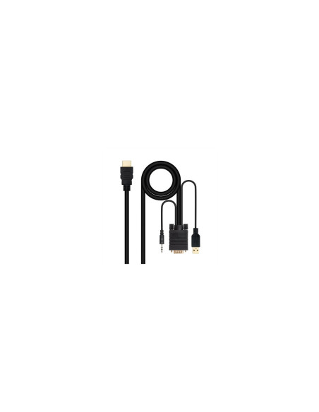 Cable conversor nanocable hdmi a vga+audio+usb