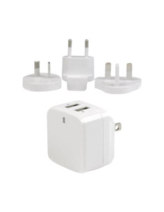 Cargador pared startech usb2pacwh 17w 2x