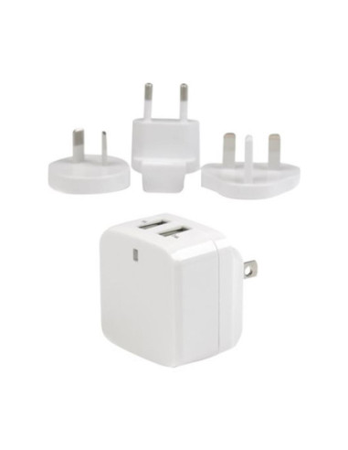 Cargador pared startech usb2pacwh 17w 2x