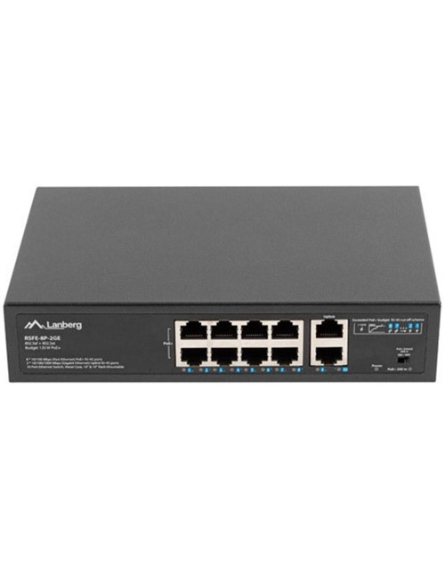 Switch lanberg 10 puertos 100mb 8xpoe+