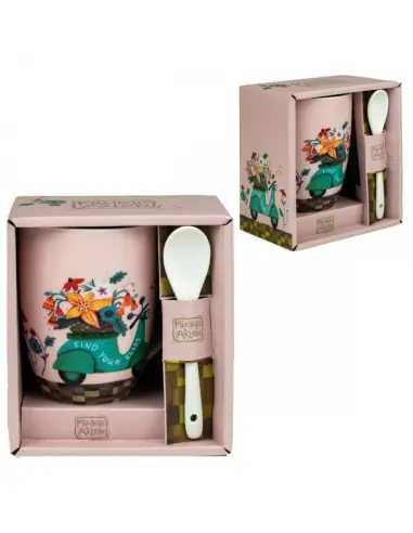 Taza cerámica con cuchara enesco