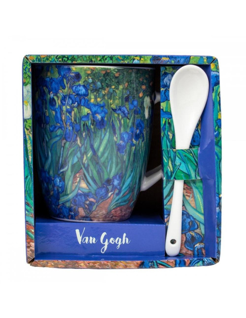 Taza con cuchara enesco los lirios