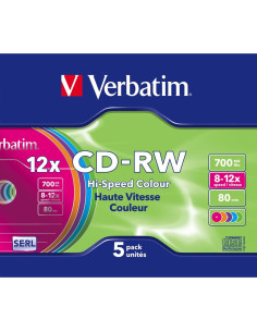 Verbatim cd - rw 700mb 8x - 10x tarrina 5