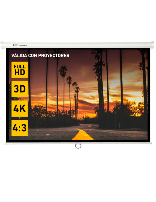 Pantalla manual videoproyector pared y techo