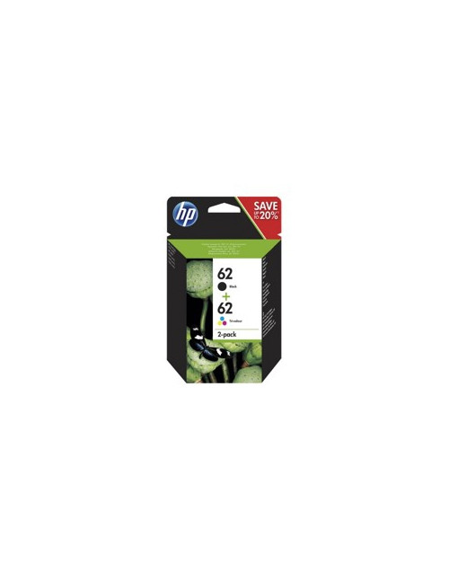 Pack cartucho tinta hp n9j71ae nº62
