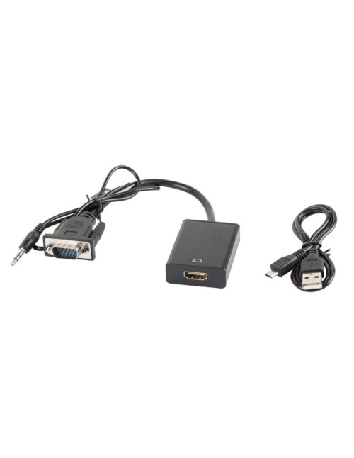 Adaptador lanberg vga macho+audio 3.5mm jack