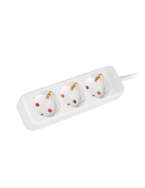 Regleta lanberg 3 tomas schuko blanca