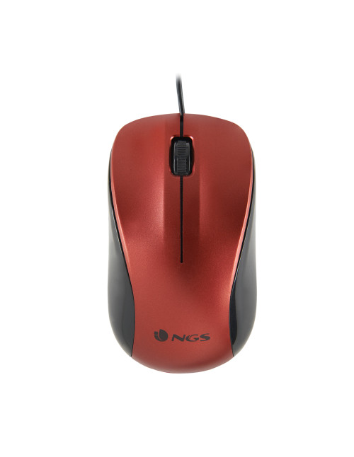 Ratón óptico ngs wired crew rojo