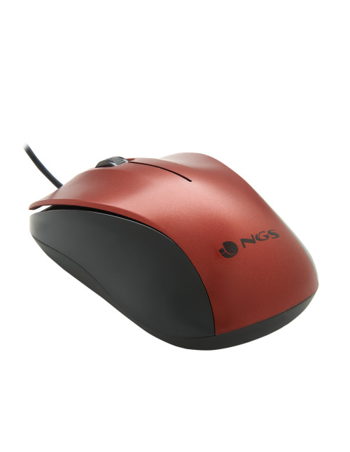 Ratón óptico ngs wired crew rojo