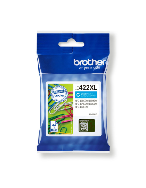 Cartucho tinta brother lc422xlc cian 1500