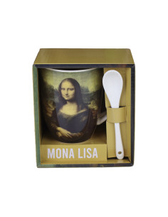 Taza cerámica con cuchara enesco mona