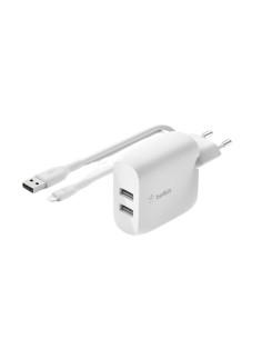 Cargador belkin wcd001vf1mwh 24w 2x usb