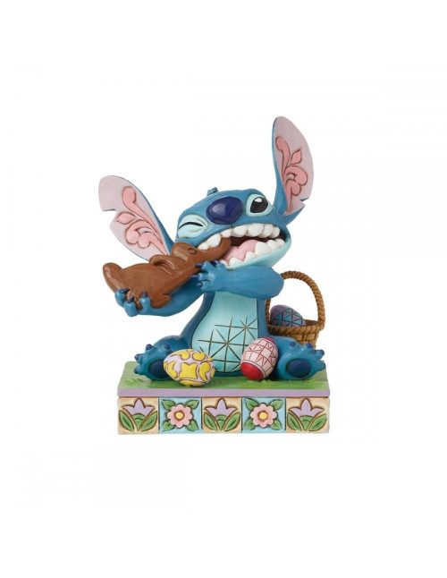 Figura enesco diseny stitch comiendo conejo