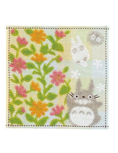 Mini toalla totoro gris jardin flores