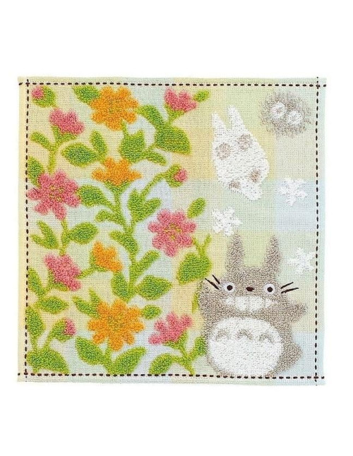 Mini toalla totoro gris jardin flores