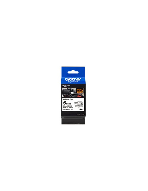 Cinta laminada brother tzefx211 texto negro