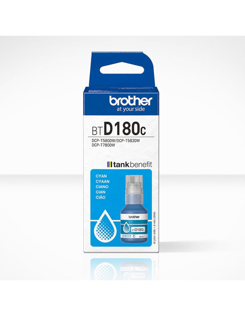 Botella tinta brother btd180c cian 5000