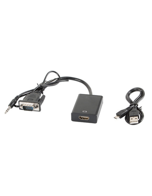 Adaptador lanberg vga macho+audio 3.5mm jack