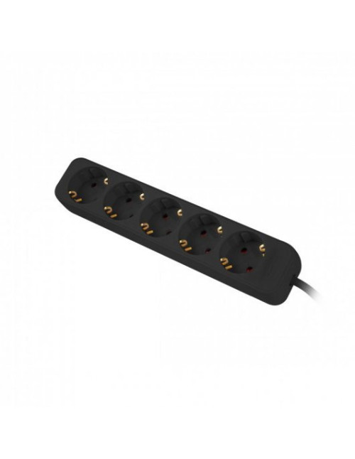 Regleta lanberg 5 tomas schuko negra