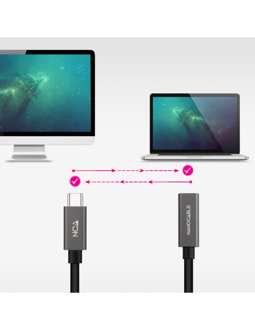 Cable usb tipo c nanocable 0.5m