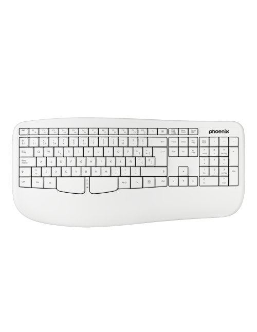 Phoenix k201 teclado ergonómico inalámbrico 2.4ghz