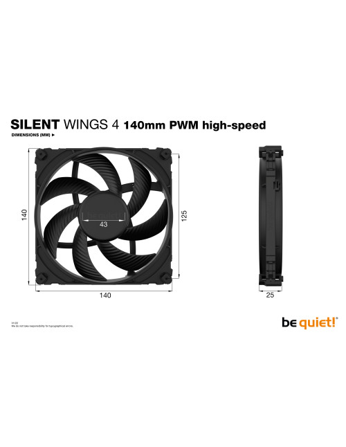 Ventilador 140 x 140 be quiet