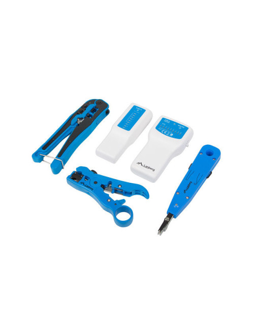 Kit herramientas lanberg pelacables crimpadora testador