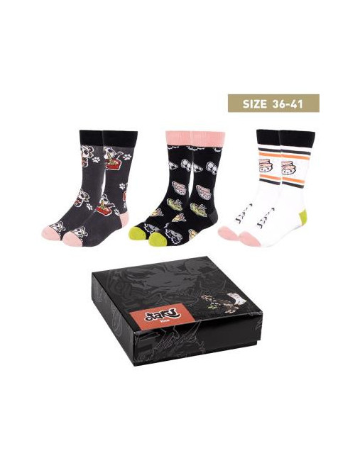 Pack calcetines 3 piezas otaku talla