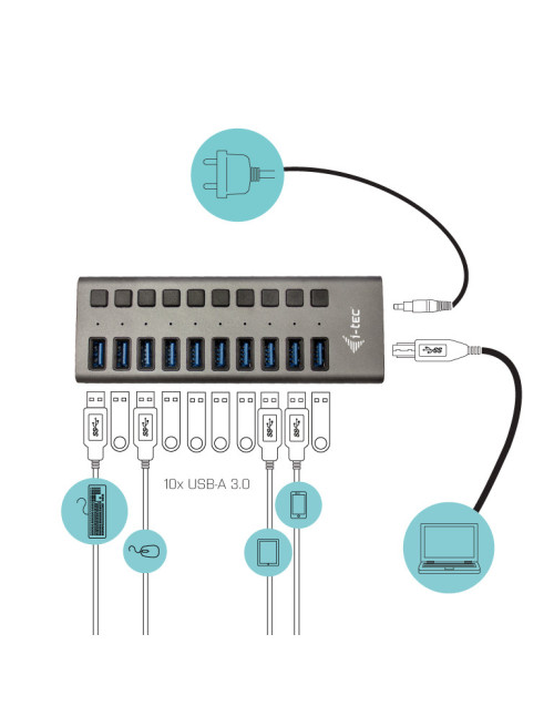 Hub i - tec usb 3.0 carga con