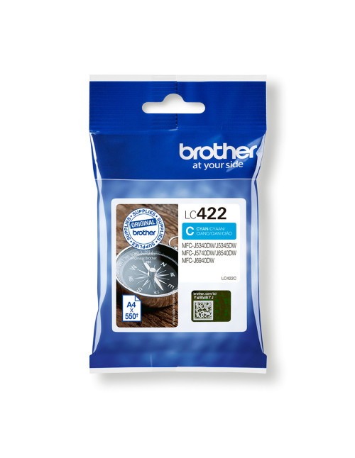 Cartucho tinta brother lc422c cian 550
