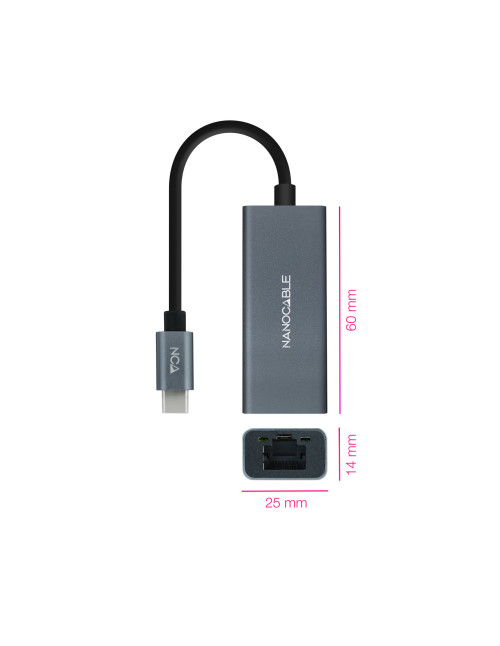 Adaptador nanocable conversor usb - c ethernet gigabit
