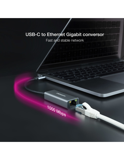 Adaptador nanocable conversor usb - c ethernet gigabit