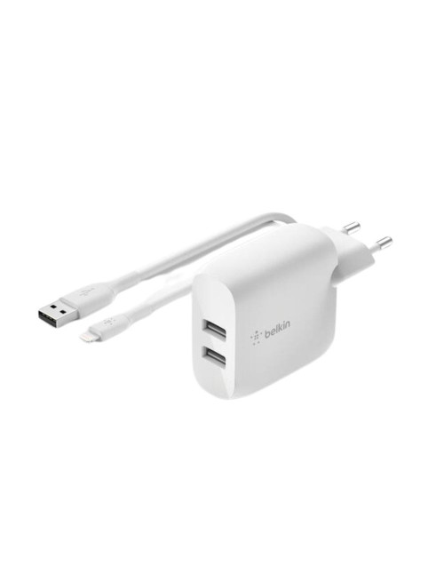 Cargador belkin wcd001vf1mwh 24w 2x usb