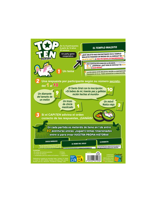 Juego mesa top ten aventuras